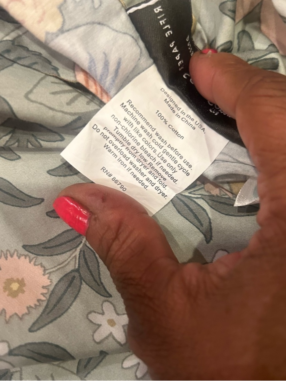 Rifle Paper Co x The Company Store 100% Cotton Duvet Cover King 2 Pillow Shams - Picture 6 of 10